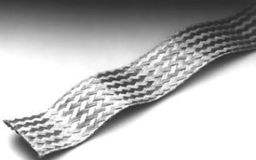 ALPHA WIRE 1223 SV005 SLEEVING, FLAT WIRE BRAID, 1.19MM W, TIN, 100FT