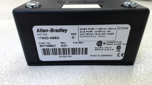 Allen Bradley 1792D-0B8D Series B Armorblock Maxum 8 Output Module, New