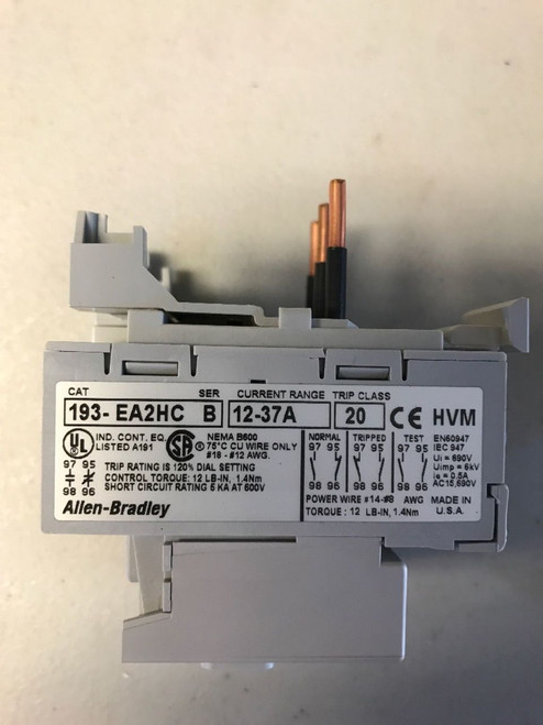 Allen Bradley 193-Ea2Hc Motor Overload Relay 12-37A New