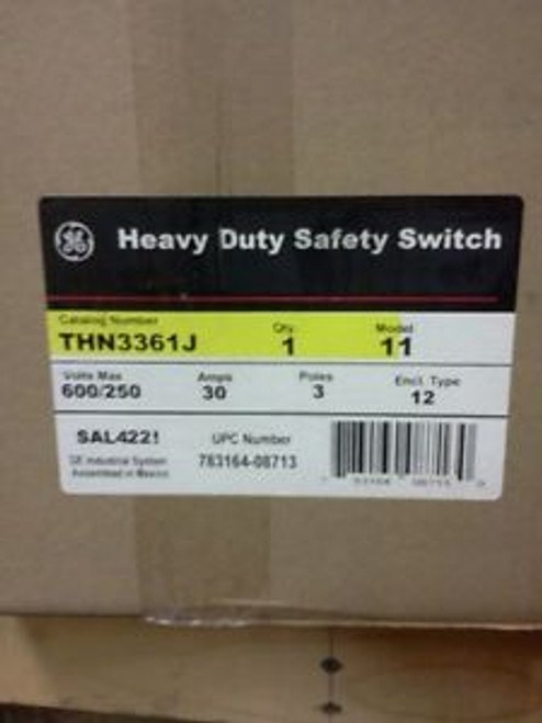 GE General Electric THN3361J Disconnect 30 Amp 3 Pole 600 V Non Fusible