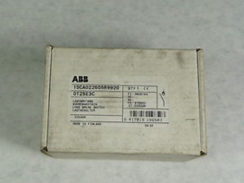 ABB OT25E3C Load Break Switch 3P 25A 1SCA022605R9920  NEW