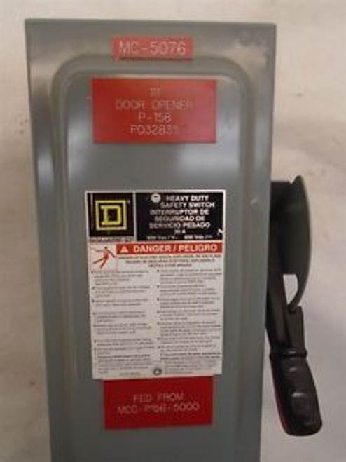 SQUARE D PO32835 111 DOOR OPENER ENCLOSED SWITCH NEW AS IS MADE IN U.S.A.