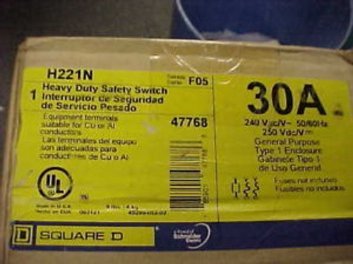 NIB H221N Square D 30A 240V 2P Safety Switch HD  DS-97A