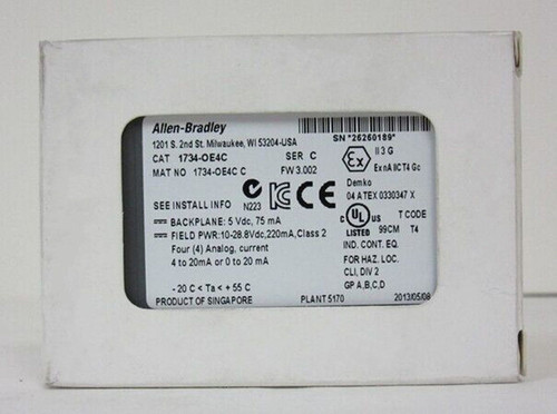 Ab Allen Bradley 1734-Oe4C I/O 24Vdc 4-Channel Analog Output Module Plc New