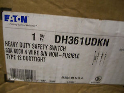 CUTLER-HAMMER DISCONNECT CAT#DH361UDKN 30A 600V 4W NON-FUSIBLE NIB