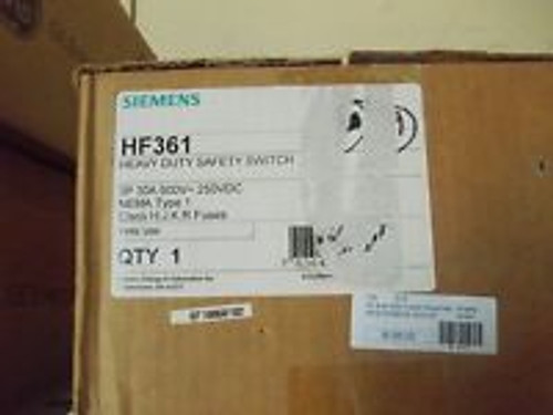 NIB Siemens HF361 30A 600V 3 Pole Fusible Disconnect NEMA 1 Enclosure