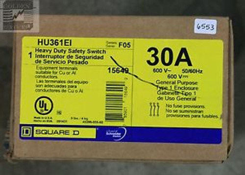 Square D HU361EI Heavy Duty Safety Switch 600V 30A