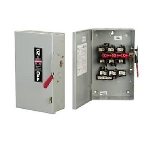 GE TG3224R Fusible Safety Switch, 200A, 240V, 2P, 3-Wire, NEMA-3R, Outdoor