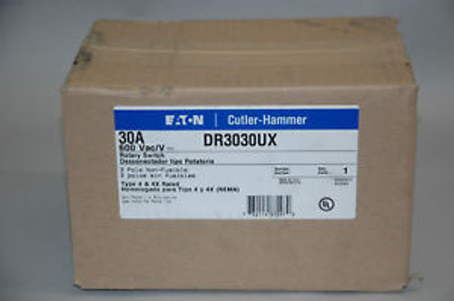 Cutler Hammer Rotary Disconnect Switch 30A DR3030UX NEW