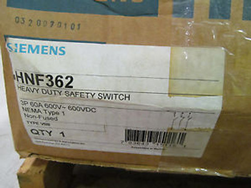 Siemens HNF362 Heavy Duty Safety Switch 60 Amp 3 Pole 600 V Type 1 Non Fusible