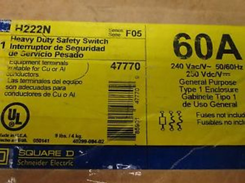Square D Fusible Safety Switch H222N 60 A 2 P 240 V