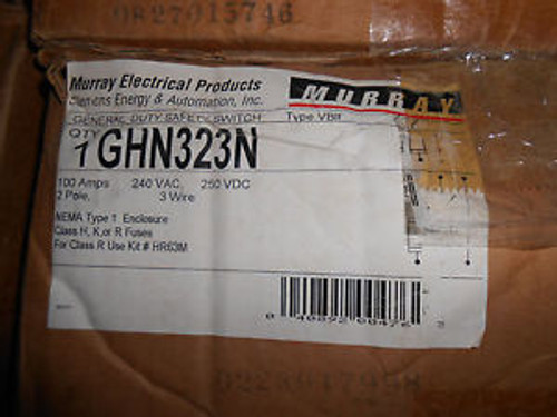 MURRAY GHN323N 100 AMP 240 VOLT NEMA 1 2P 3W FUSIBLE DISCONNECT