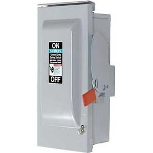 SIEMENS GF322NR 60A 240V 3P 4-Wire Fusible General Duty Safety Switch, NEMA-3R