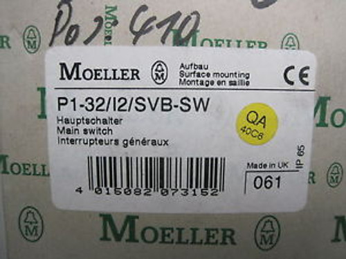 New Moeller P1-32/I2/SVB-SW Disconnect Switch P132I2SVBSW