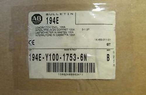 ALLEN BRADLEY Enclosed Disconnect 100 Amp 194E Y100 1753 6N