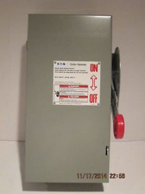 EATON CUTLER-HAMMER DH322NGK, 60A, 240V, 3PH, N1, HD Fusible Safety Switch NWOB