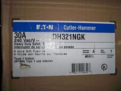 Cutler Hammer DH321NGK 30amp 240v fused disconnect safety switch new