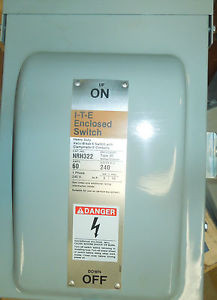 NRH322 ITE 60 AMP SAFETY SWITCH, 2Pole, Raintight, 240V, Fused, H Duty, NIB