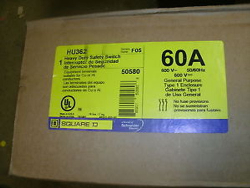 SQUARE D SAFETY SWITCH HU 362 HU362 SERIES F05 60A NEW FACTORY SEALED BOX