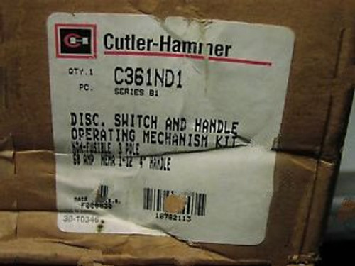 CUTLER HAMMER C361ND1 FLANGE MOUNT DISCONNECT SWITCH KIT 3P/60A/600VAC/NF NIB