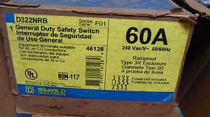 SQUARE D HEAVY DUTY SAFETY SWITCH H322NRB SERIES FO1 240 V RAINPROOF