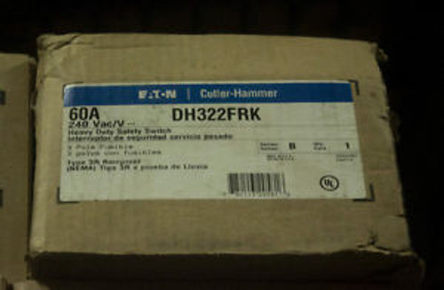 Cutler Hammer Disconnect DH322FRK 60A 240V 3 Pole Heavy Duty Safety Switch NIB