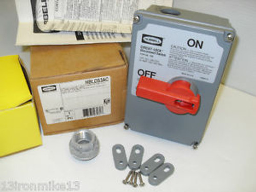 NEW HUBBELL HBLDS3AC SAFETY DISCONNECT SWITCH 30-Amp 30A 600V NIB