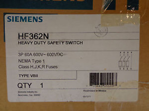 Siemens HF362N Disconnect 3P 60A 600V NEW