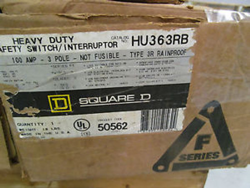 Square D HU363RB Heavy Duty Safety Switch 100 Amp 600 V NEMA 3 R Non Fusible