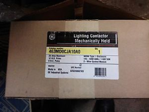 GE Lighting Contactor Mechanically Held 30 Amp, 463MD0CJA10A0 New