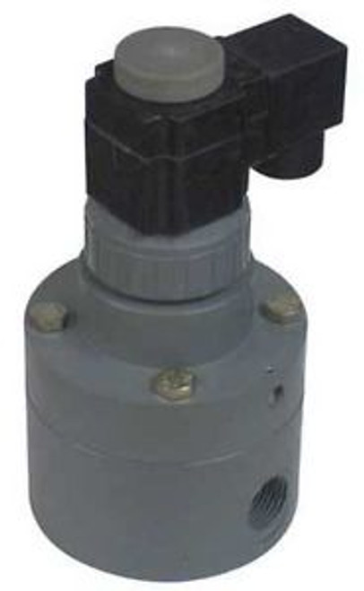 PLAST-O-MATIC PS050EPW11-PV Solenoid Valve,2-Way,1/2 In,NC,PVC