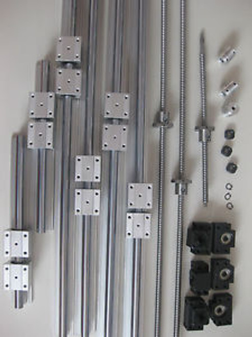 SBR25-400/1000/1400mm linear slide guide rail set+3 RM2505 ballscrew+BK/BF15 CNC