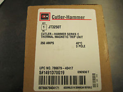NEW CUTLER-HAMMER TRIP UNIT JT3250T 250A NEW IN BOX.