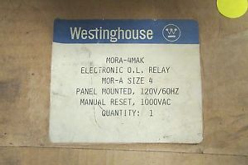 WESTINGHOUSE Size 4 MOR-A Electronic Overload Relay Panel Mount MORA 4MAK