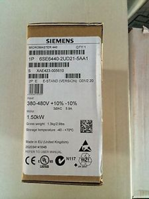 Siemens Micromaster 6SE6440-2UD21-5AA1 New 6SE64402UD215AA1