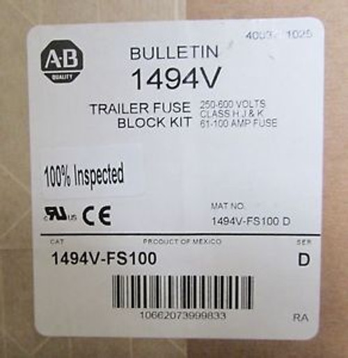 Allen Bradley Trailer Fuse Block Kit 1494V Fs100