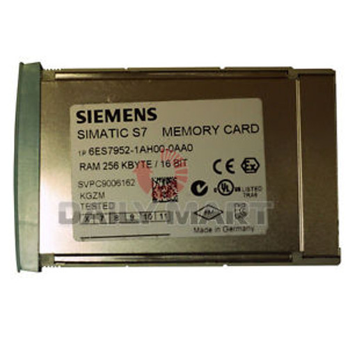 Siemens 6ES7 952-1AH00-0AA0 SIMATIC S7 RAM MEMORY CARD FOR S7-400 LONG VER 256KB