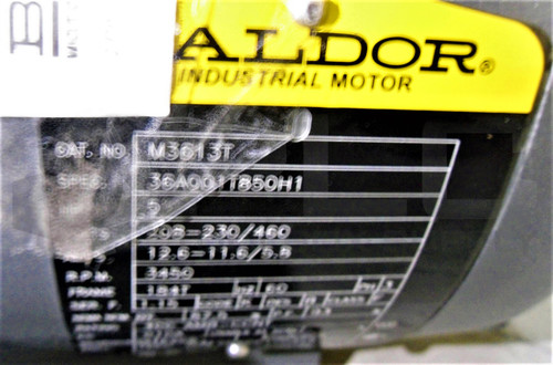 BALDOR M3613T INDUSTRIAL MOTOR 5HP FR:184T 3450RPM
