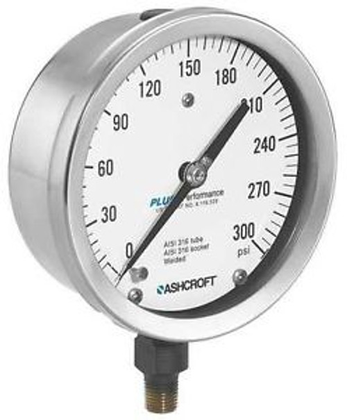 ASHCROFT 1009S Pressure Gauge, Process, 1/4in NPT, Silver G6161197