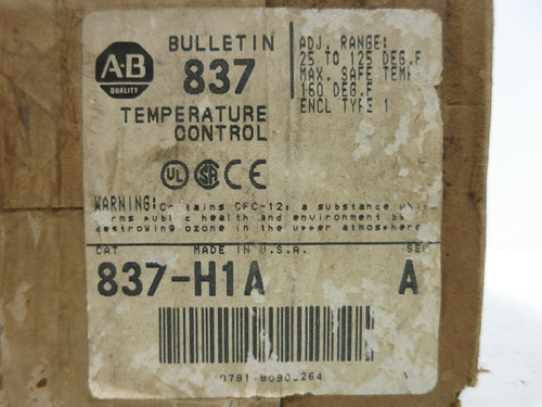 Allen Bradley 837-H1A Series A Temperature Control, New