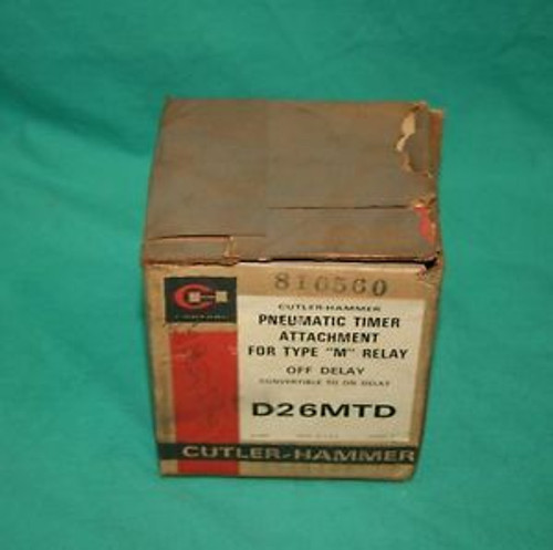 Cutler Hammer, D26MTD, Pneumatic Timer Attachment for Type M Relay NEW