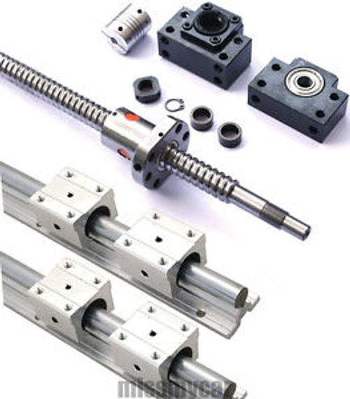 4pcs new SBR20-300/600mm+RM2005-300/600mm+2 BK/BF12+4 couplers+block+1Chain(B)