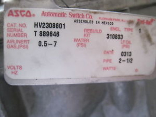 NEW ASCO HV2308601 VALVE