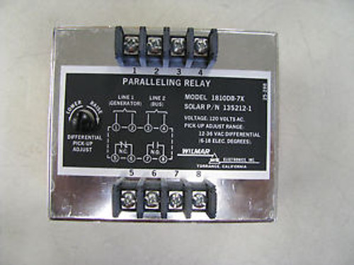 WILMAR PARALLELING RELAY #  1810DB-7X NSN: 5945-01-190-4681 DUAL MKT 135212-1
