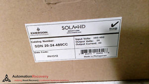 SOLA HD SDN20-24-480CC POWER SUPPLY 480WATT 24V 380/480V, NEW