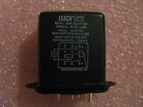 LEACH RELAY # TD-843-30S  NSN: 5945-00-118-7254  DUAL MARKED C2005-4