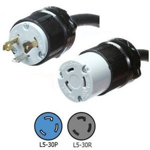 L5-30 Power Cord Extension, 25 Foot - 30 Amps, 125V, 10/3 AWG - # IBX-5801-25