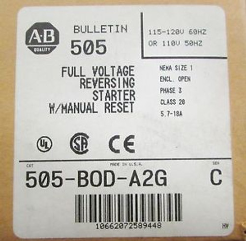 ALLEN BRADLEY Size 1 Reversing Starter 115-120V 505 BOD A2G