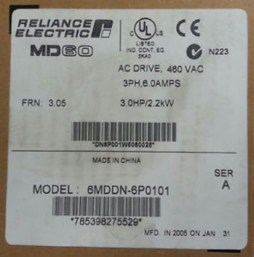 6mddn-6p0101 Reliance Electrics MD60 AC Drive