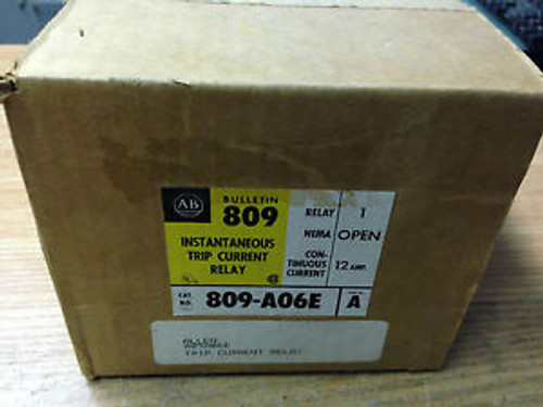 New ALLEN BRADLEY INSTANTANEOUS TRIP CURRENT RELAY P/N: 809-A06E (B100)